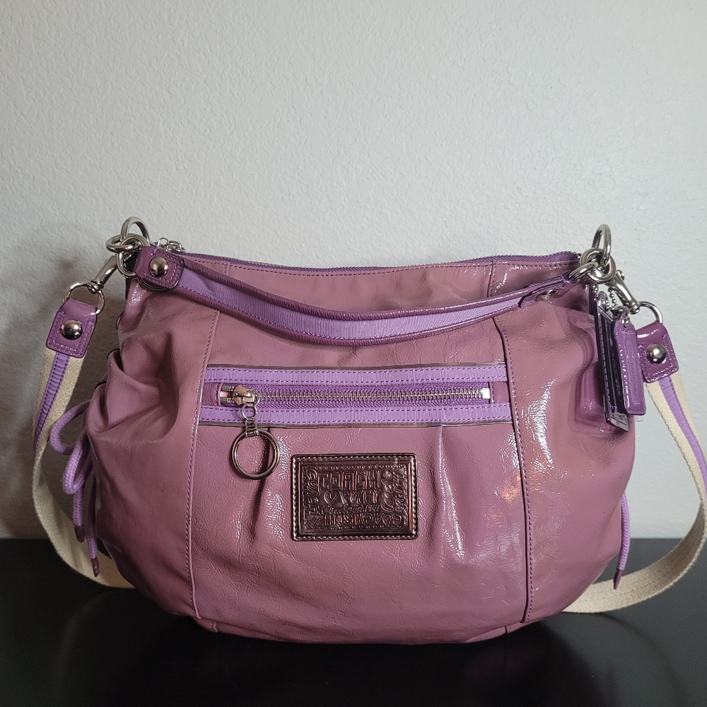 Coach Poppy Patent Leather Jazzy Convertible Shoulder Bag/ Crossbody Bag - Picture 15 of 16